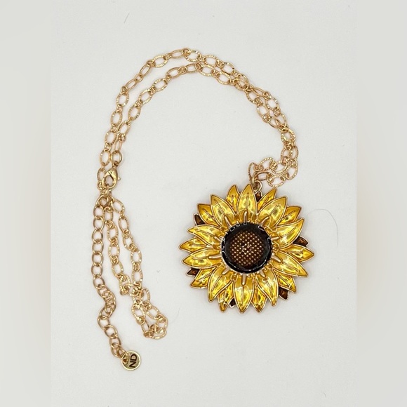 Hand Crafted Jewelry - Large Sunflower Pendant Necklace